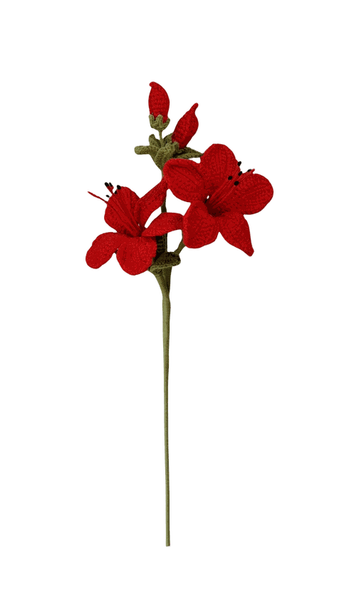 Rot — gehäkelte Blume