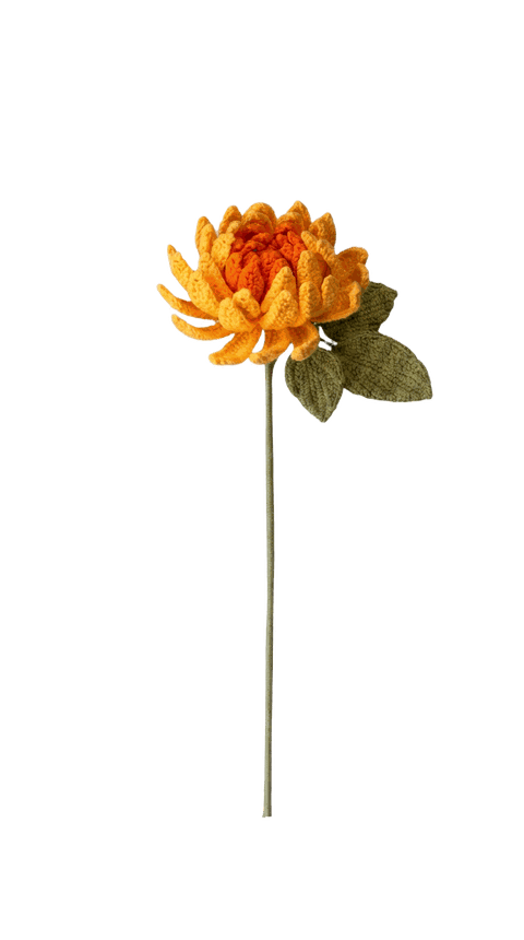 Gelb Orange — gehäkelte Blume