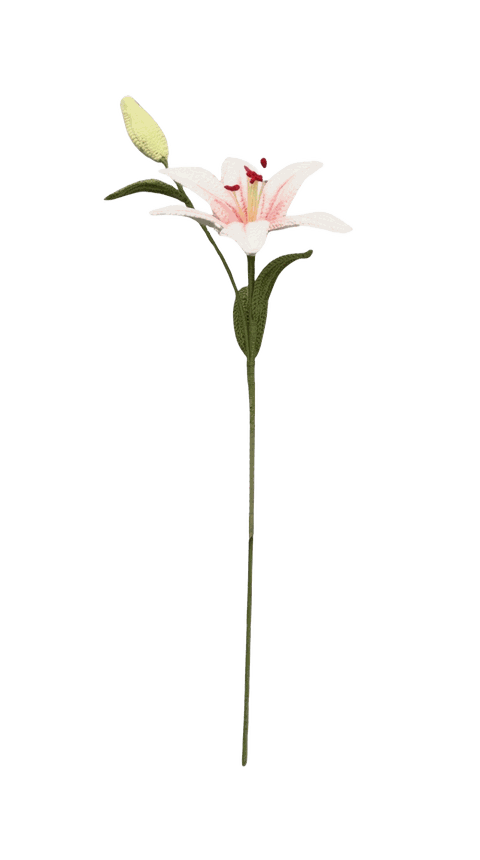 Weiss, innen Rosa — gehäkelte Blume