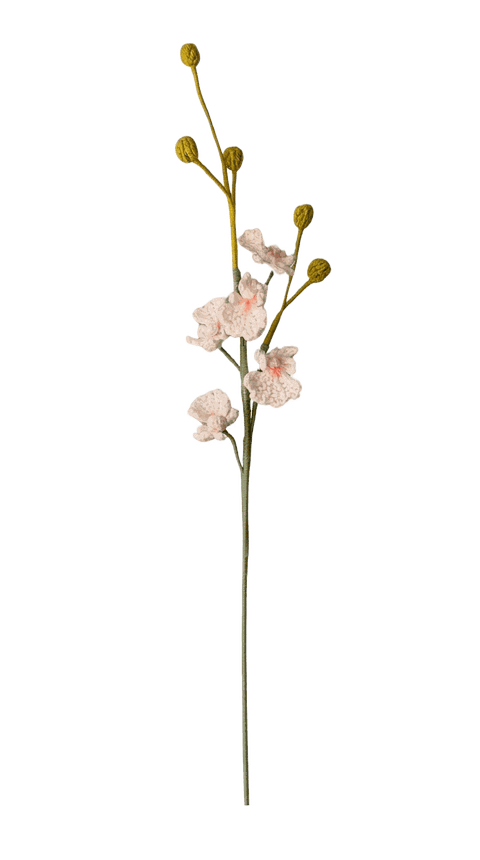 Weiss, Hellrosa — gehäkelte Blume